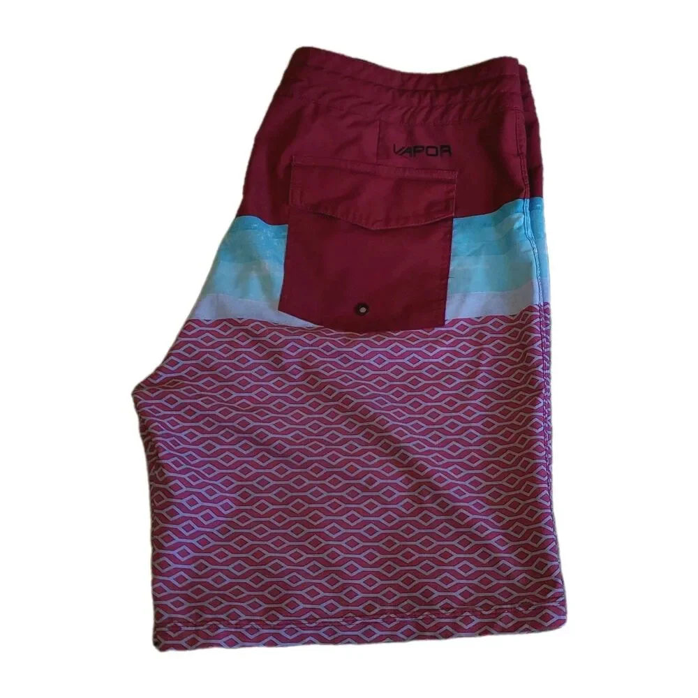 Body Glove Men's Vapor Red Blue Swim Trunks Board Shorts